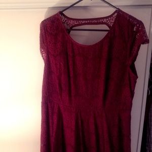 Maroon Lace Dress 1x